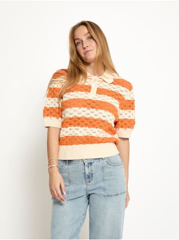 Peppercorn Pullover in Orange Peel Stripe