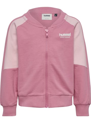 Hummel Kinder Trainingsjacke "Hmlmini Loose Block Zip Jacket" in Rosa