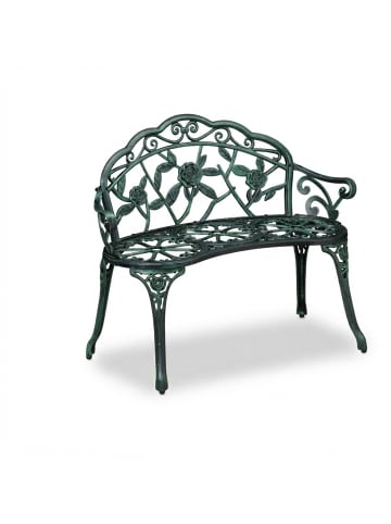 relaxdays Gartenbank in Schwarz/ Grün - (B)99 x (H)79 x (T)56 cm