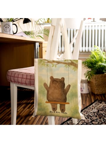 Mr. & Mrs. Panda Schultertasche Bär Schaukel Design ohne Spruch in Weiß