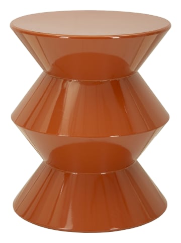 Mauro Ferretti Glänzender orangefarbener Couchtisch aus Metall, Ø 37,5 x 45 cm