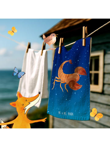 Mr. & Mrs. Panda Gästehandtücher Sternzeichen Skorpion ohne Spruch in Sternenhimmel Blau