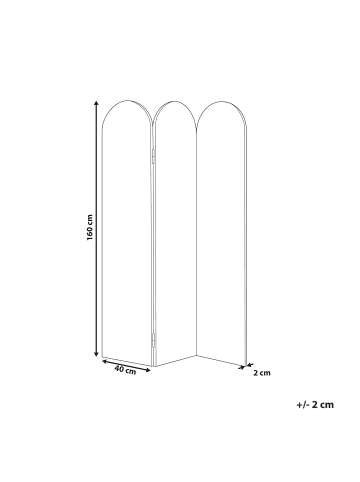 Beliani Paravent SLIMMY in Grau - (W) 120 x (H) 160 x (L) 2 cm