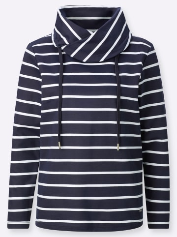 WITT WEIDEN Sweatshirt in marine-weiß-geringelt