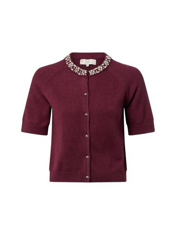 IPURI Strickjacke in aubergine - 0002