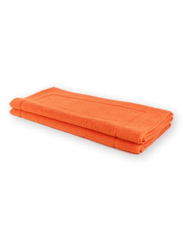 Framsohn 2er Set: Zwirnfrottier Badematte "Easy" in Orange (L) 120 x (B) 67 cm