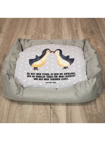 Mr. & Mrs. Panda Hundekörbchen Pinguin Liebe mit Spruch in Grau Pastell