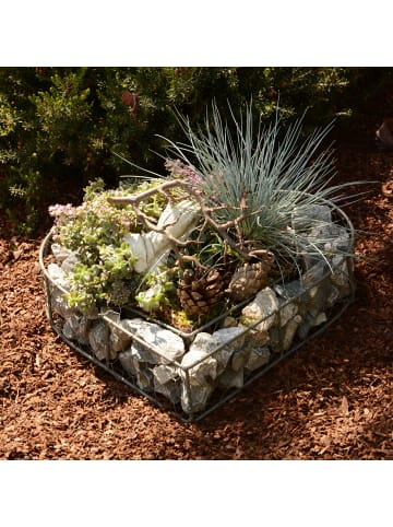 UNUS Herz Gitter Gabione mit Steinen zum Bepflanzen in Grau