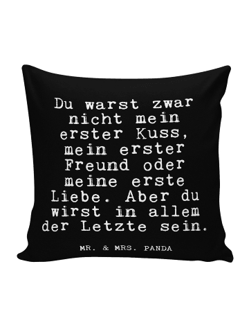 Mr. & Mrs. Panda Sofa Kissen Du warst zwar nicht... mit Spruch in Schwarz
