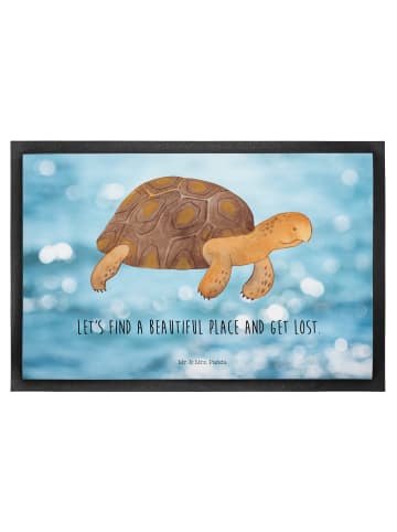 Mr. & Mrs. Panda Fußmatte Schildkröte Marschieren mit Spruch in Oceanblue