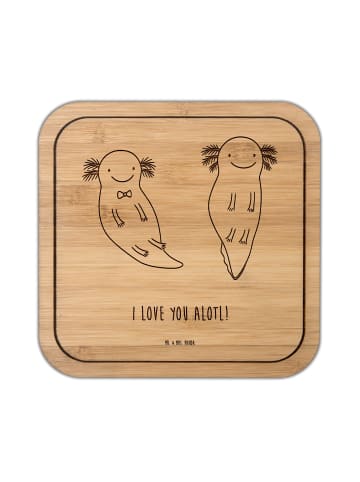 Mr. & Mrs. Panda Tassenuntersetzer Axolotl Liebe mit Spruch in Transparent