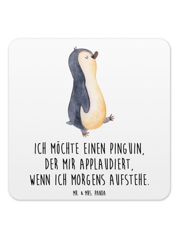 Mr. & Mrs. Panda Untersetzer für Gläser Pinguin mHerzieren mit ... in Weiß