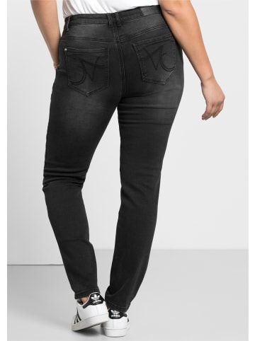 sheego Skinny Jeans in black denim