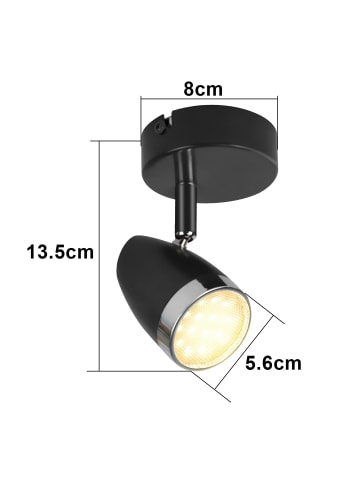 ZMH Deckenleuchte LED Drehbar Modern, Grau 1-flammige Warmweiß 3000 K