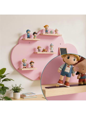 relaxdays Toniebox Regal "Wolke" in Rosa - (B)61 x (H)40 x (T)17 cm