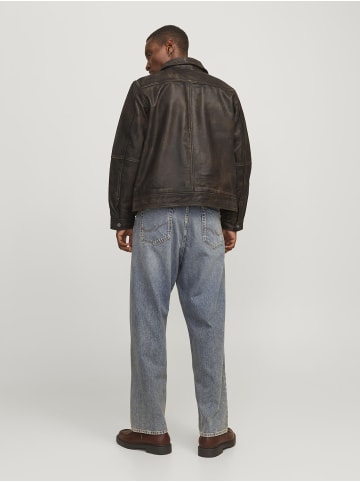 Jack & Jones Lederjacke in Chocolate Brown