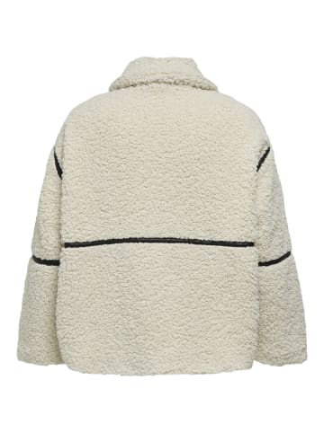 ONLY Carmakoma Teddyfell Jacke in White Sand