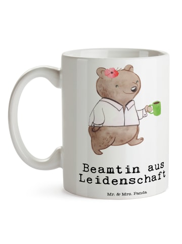 Mr. & Mrs. Panda Kaffeebecher Beamtin Leidenschaft mit Spruch in Weiß