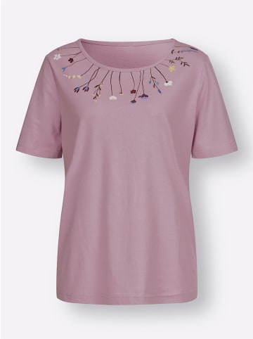 Sieh an! Rundhalsshirt in mauve-himmelblau