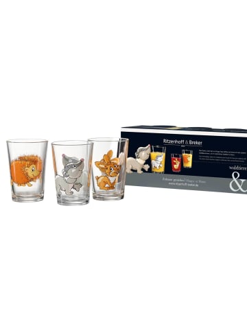 Ritzenhoff & Breker 6er Set Kindergläser Dino und Waldtiere 200 ml bunt in bunt