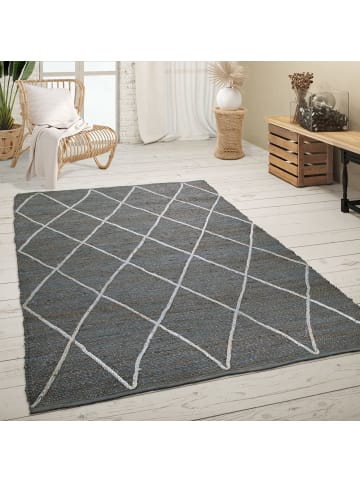 KADIMA DESIGN Jute Teppich Rauten wendbar in Anthrazit