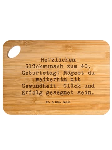 Mr. & Mrs. Panda Schneidebrett Spruch 40. Geburtstag mit Spruch in Braun