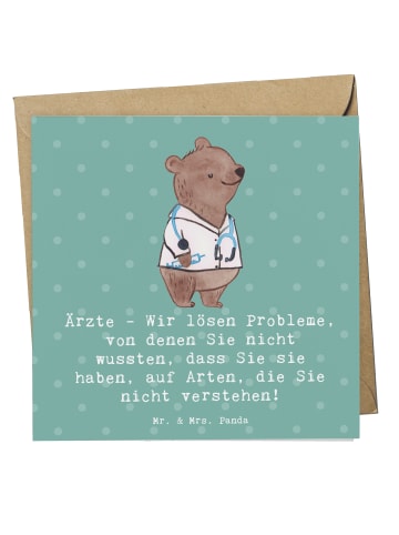 Mr. & Mrs. Panda Einladungskarte Arzt Probleme Lösen mit Spruch in Meeresbrise