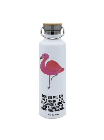 Mr. & Mrs. Panda Trinkflasche Flamingo Classic mit Spruch in Weiß