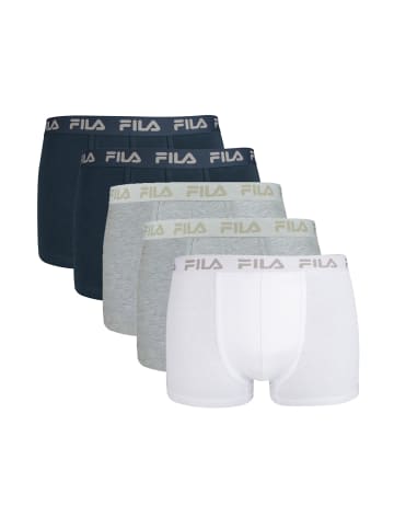 Fila Boxershort 5er Pack in Blau/Grau/Weiß