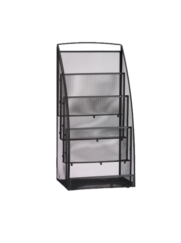 relaxdays Magazinständer in Schwarz - (B)30x (H)60 x (T)22 cm