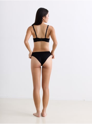 Erlich Textil  CASUAL COTTON PLUNGE BH in schwarz