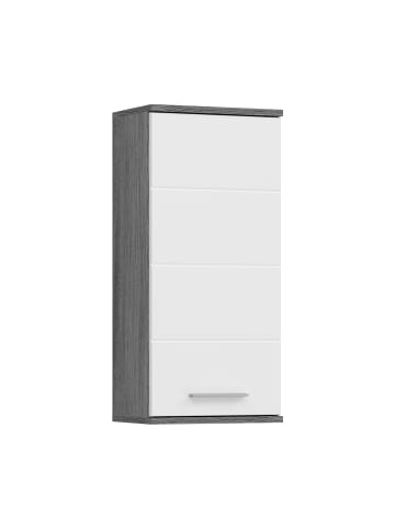 xonox.home Hängeschrank in Rauchsilber/weiß hochglanz - (B) 35 x (H) 77 x (T) 25