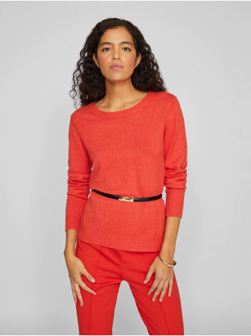 Vila Dünner Rundhals Strickpullover VIRIL in Orange