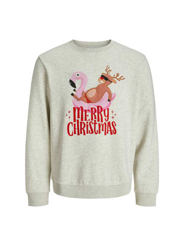 Jack and Jones JJCHRISTMAS Sweat Crew Neck Xmas in Hellgrau
