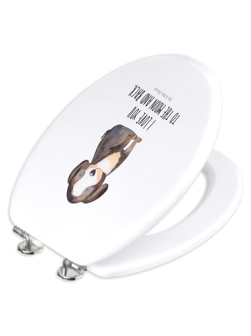 Mr. & Mrs. Panda Toilettendeckel Hund Entspannen mit Spruch in Weiß