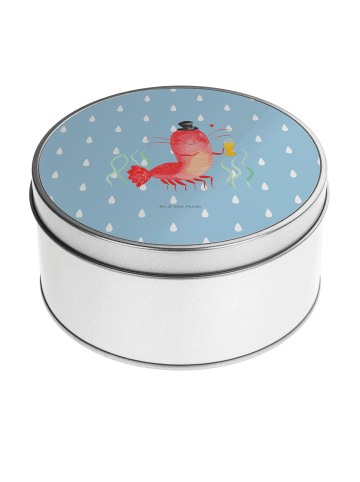 Mr. & Mrs. Panda Blechdose rund Hummer Weizen ohne Spruch in Blau Pastell