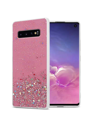 cadorabo Hülle für Samsung Galaxy S10 4G Glitter in Rosa mit Glitter