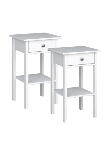 ebuy24 Nachttisch Mulon 2er-Set Weiß 40 x 36 cm
