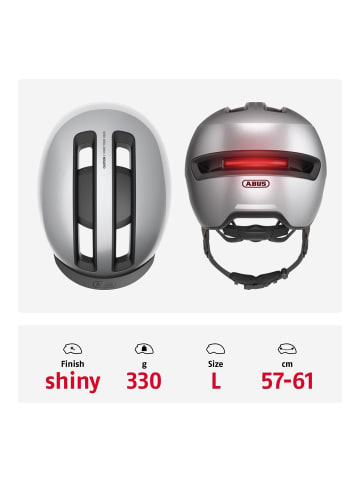 ABUS Kleinkinder- und Kinderhelm HUD-Y in gleam silver