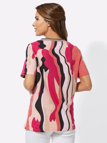 Sieh an! Kurzarm-Shirt in schwarz-pink-bedruckt