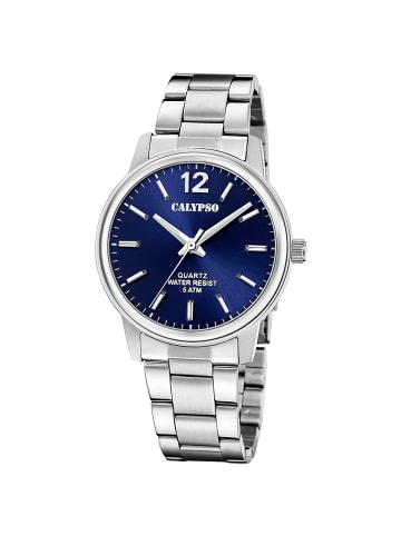 Calypso Herren-Armbanduhr Quarz Stahl/Dunkelblau