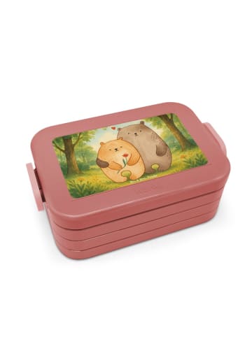 Mr. & Mrs. Panda Brotdose Bären Liebe Design ohne Spruch in Rot Pastell