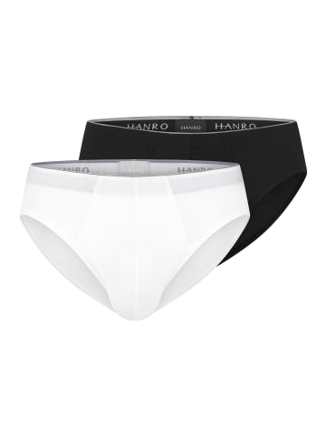Hanro Slip / Unterhose Cotton Superior in Schwarz / weiß