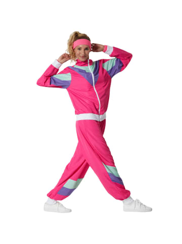 tectake Damenkostüm  Retro 80er 90er Jahre Jogginganzug Authentischer Retro-Look: Bunte