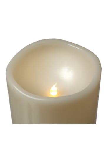 MARELIDA XXL LED Kerze für Außen flackernd H: 25cm D: 12,5cm in creme