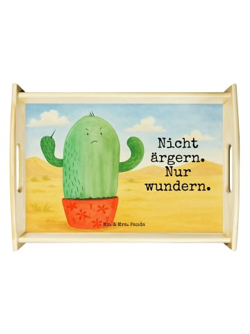 Holz Tablett Kaktus Wut Design mit Spruch in Weiß