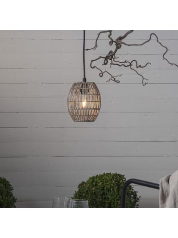 STAR Trading Outdoor Lampenschirm ,Linde' in Rattan-Optik, natur, H 18cm, Ø 15cm