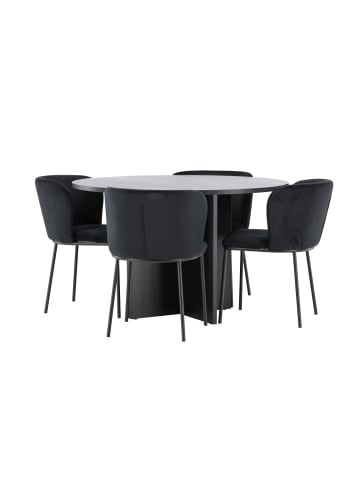 ebuy24 Essgruppe Strada (4-teilig) Schwarz 120 x 120 cm