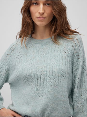 Mavi Jeans Strickpullover Regular Fit Rundhals Soft Strickmuster in Hellgrün