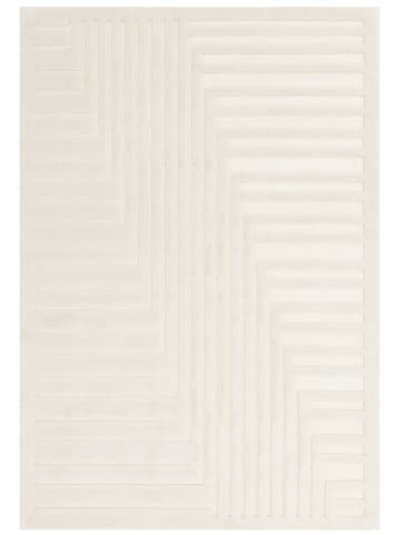 KADIMA DESIGN Teppich Strukturgewebe, geometrisches 3D-Design, Elfenbein, weich